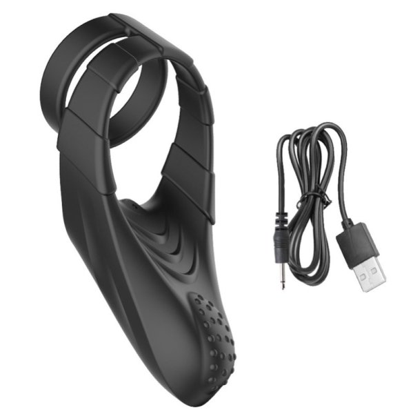 (image for) Vibrating Dual Penis Ring with Taint Teaser