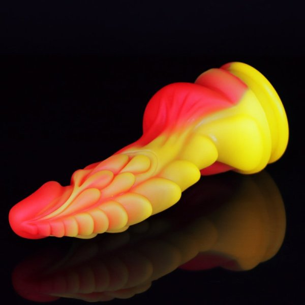 (image for) Unicorn Lifelike Silicone Dildo - Fire