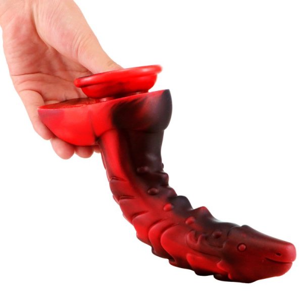 (image for) Magic Dragon Silica Gel Colorful Dildo - Fire