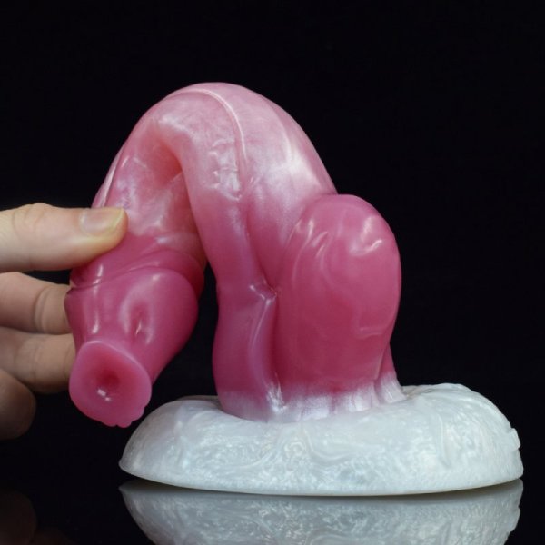(image for) White Base pEACH Silica Gel Dildo - 07