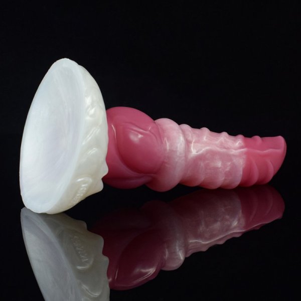(image for) White Base Peach Silica Gel Dildo - 10