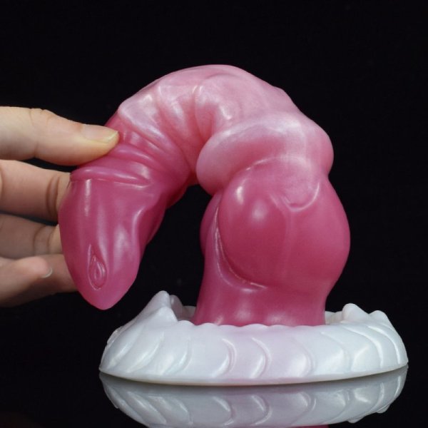 (image for) White Base Peach Silica Gel Dildo - 10
