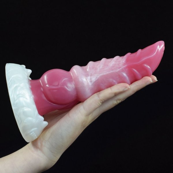 (image for) White Base Peach Silica Gel Dildo - 10