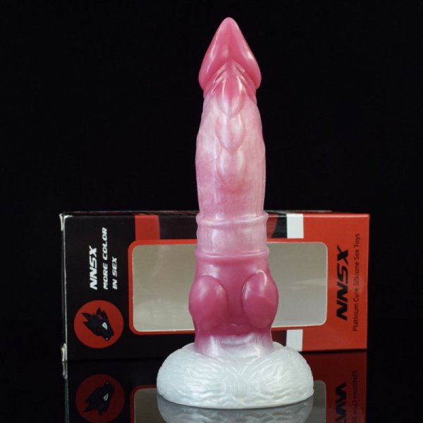 (image for) White Base Peach Silica Gel Dildo - 11