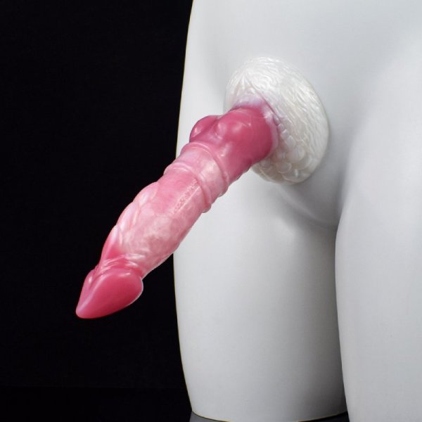 (image for) White Base Peach Silica Gel Dildo - 11
