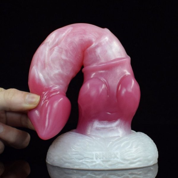 (image for) White Base Peach Silica Gel Dildo - 11