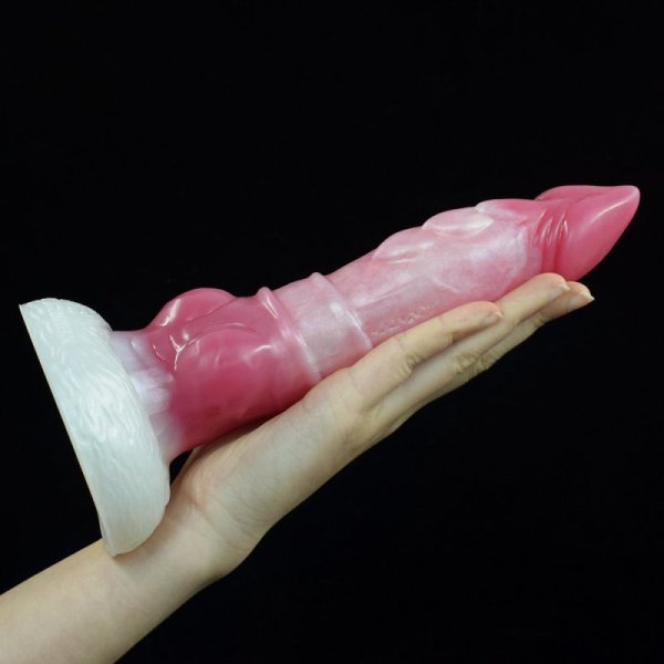 (image for) White Base Peach Silica Gel Dildo - 11