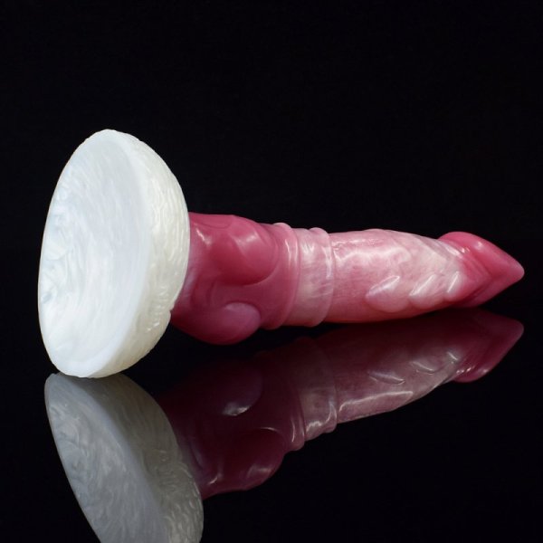 (image for) White Base Peach Silica Gel Dildo - 11