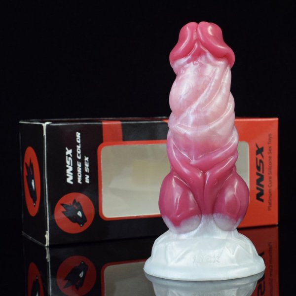 (image for) White Base Peach Silica Gel Dildo - 12