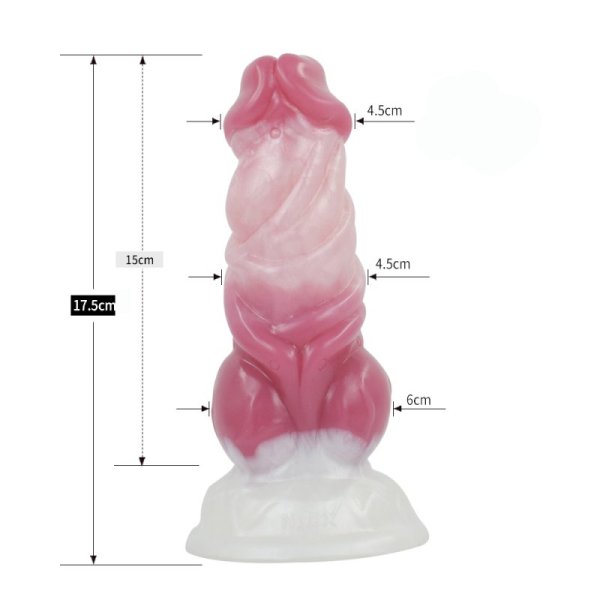 (image for) White Base Peach Silica Gel Dildo - 12
