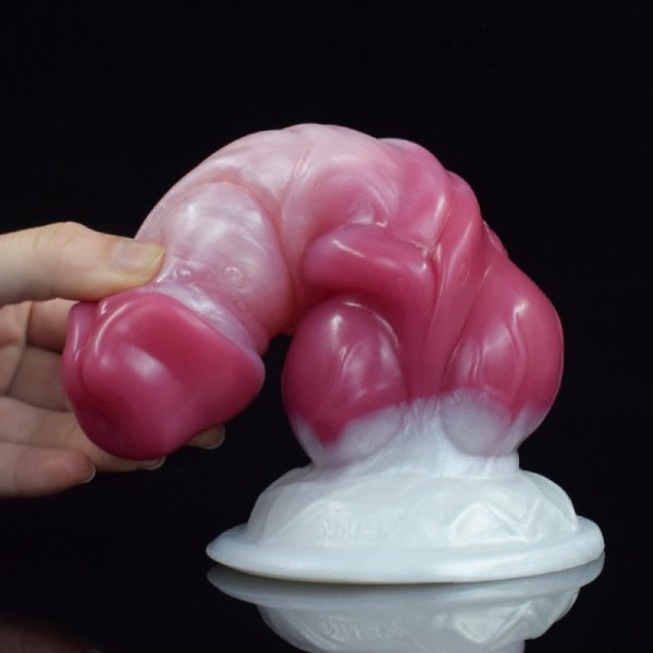 (image for) White Base Peach Silica Gel Dildo - 12