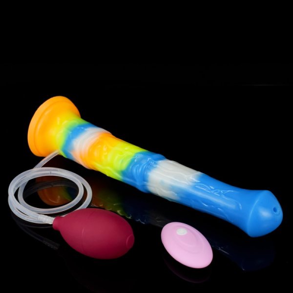 (image for) Triple Function Squirting Luminous Dildo - 01