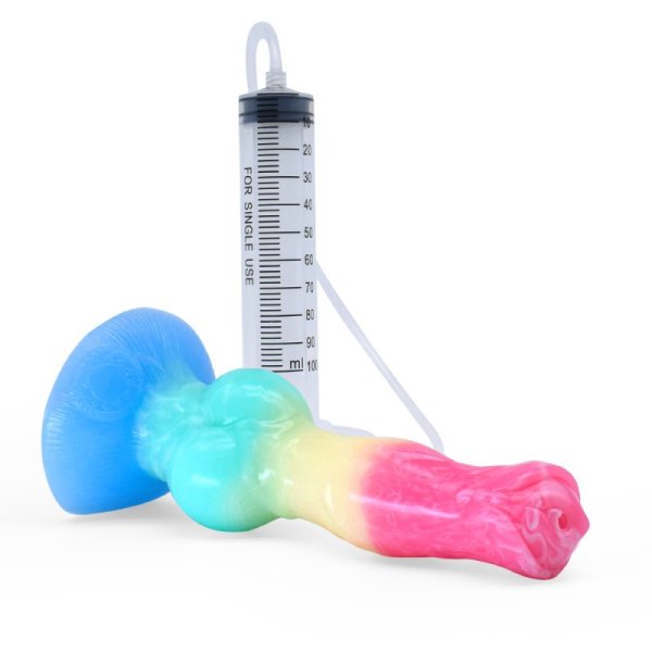 (image for) Wolf Cock Squirting Dong - Rainbow