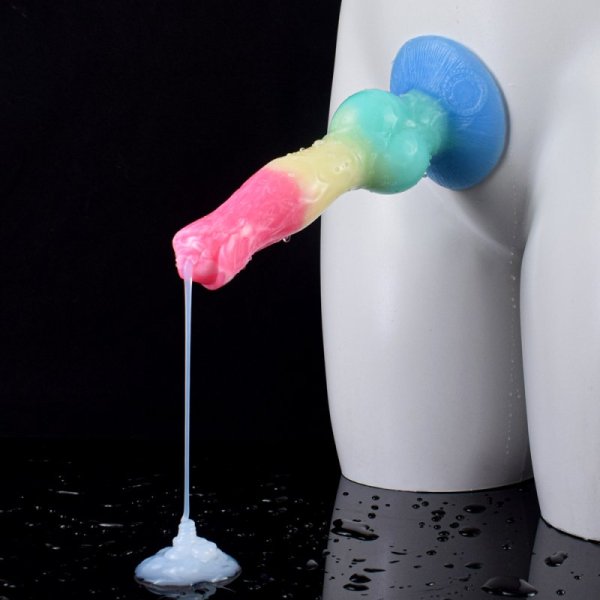 (image for) Wolf Cock Squirting Dong - Rainbow