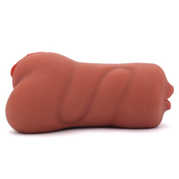 (image for) Double Hole Mouth & Pussy Stroker - Brown