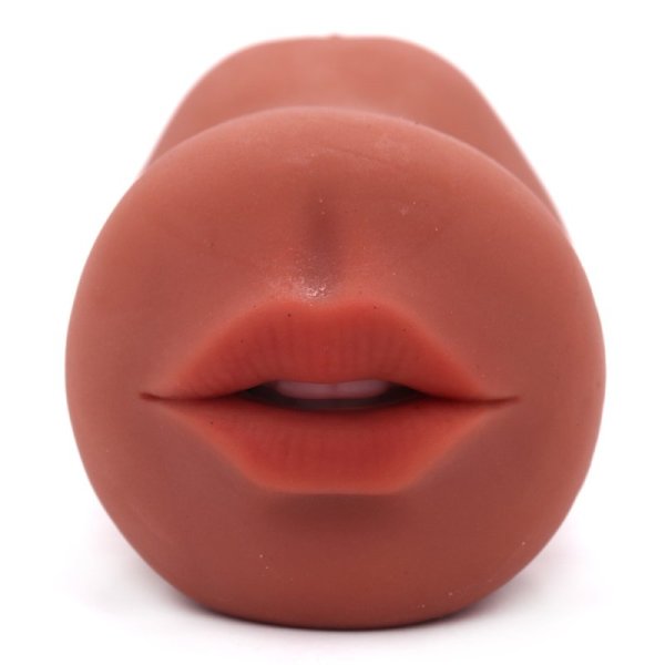(image for) Double Hole Mouth & Pussy Stroker - Brown