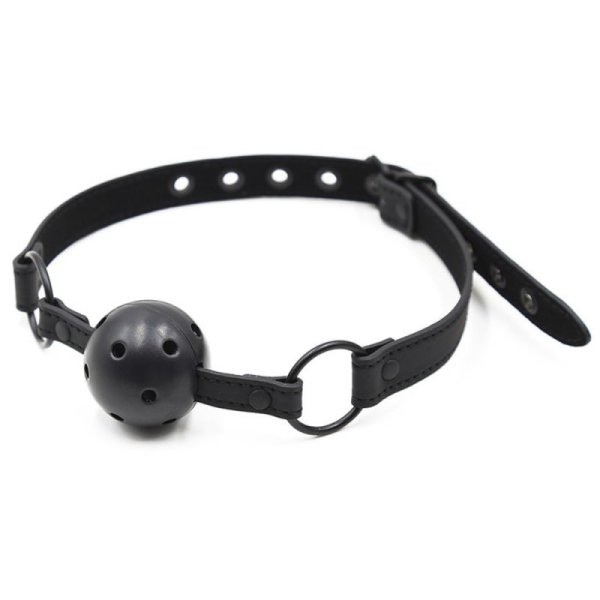(image for) High Grade Leather Breathable Ball Gag