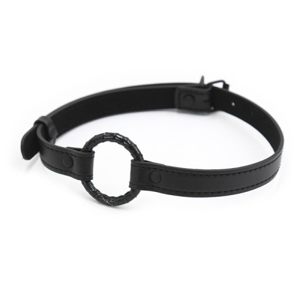(image for) High Grade Leather Steel Ring Gag