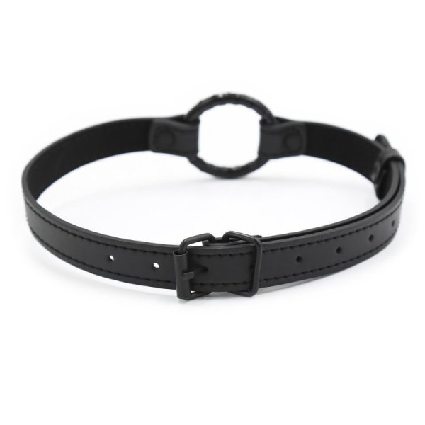 (image for) High Grade Leather Steel Ring Gag