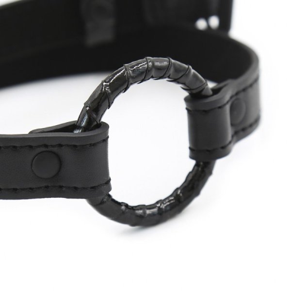 (image for) High Grade Leather Steel Ring Gag