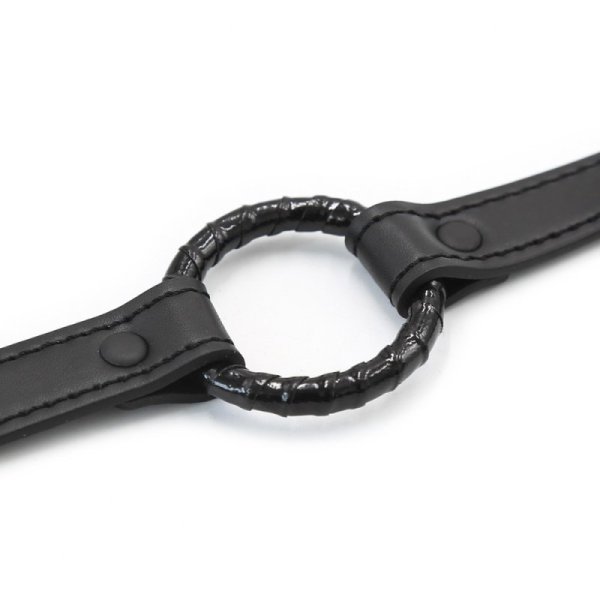 (image for) High Grade Leather Steel Ring Gag