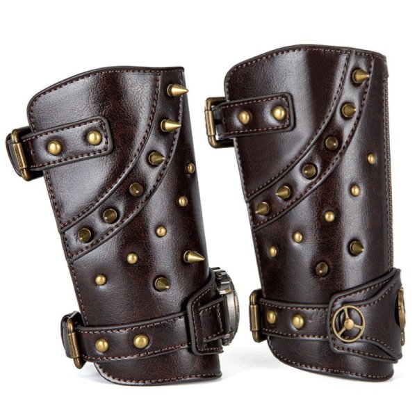 (image for) Men Leather Bracers Zipper