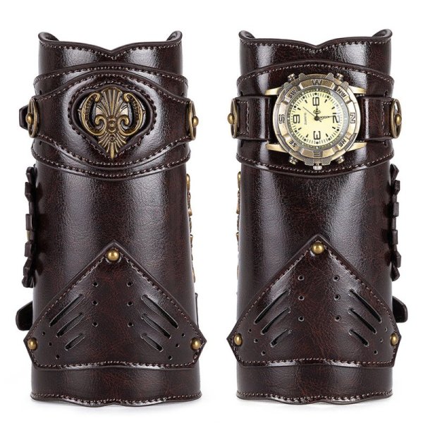 (image for) Medieval Unisex Faux Back Leather Bracer Arm Cuff