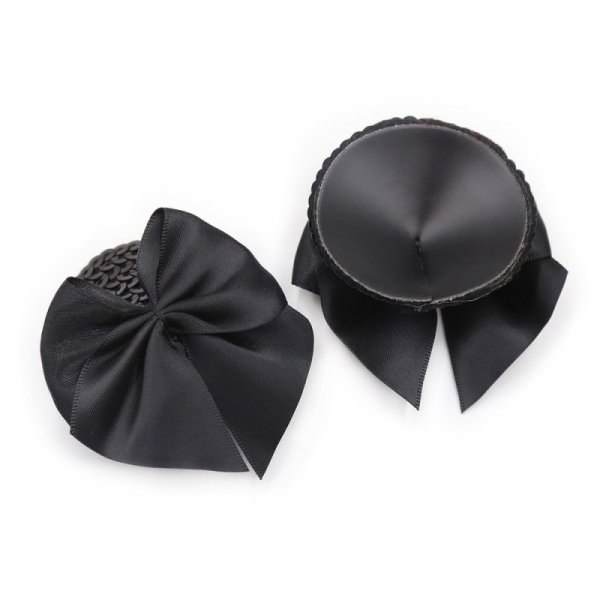 (image for) Bow Nipple Pasties - Black Scales