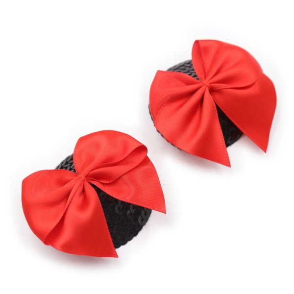 (image for) Bow Nipple Pasties - Black Scales