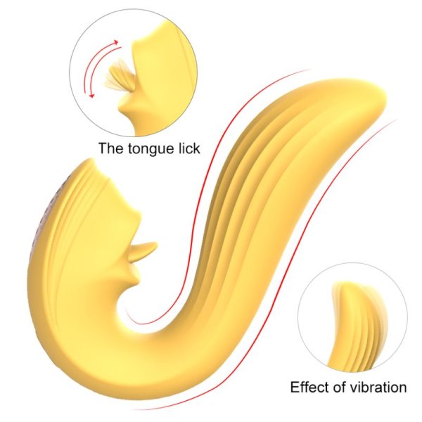 (image for) Velvet Kiss Licking Strap-on Vibrator