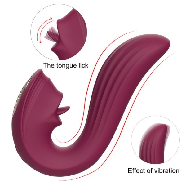 (image for) Velvet Kiss Licking Strap-on Vibrator
