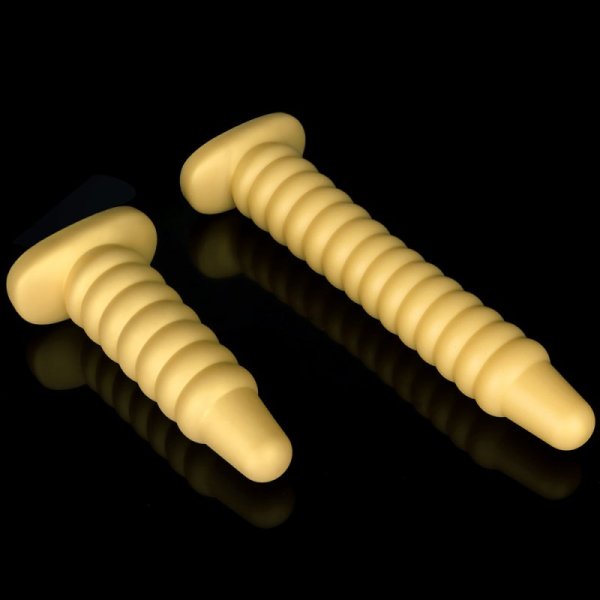 (image for) Golden Big Worm Anal Beads