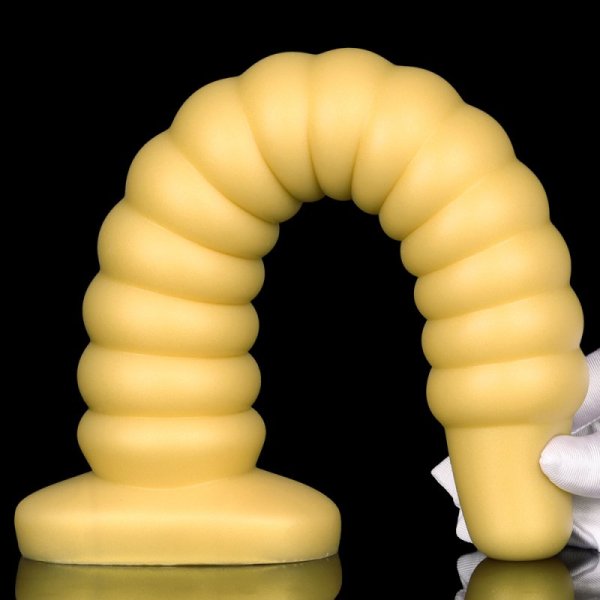 (image for) Golden Big Worm Anal Beads