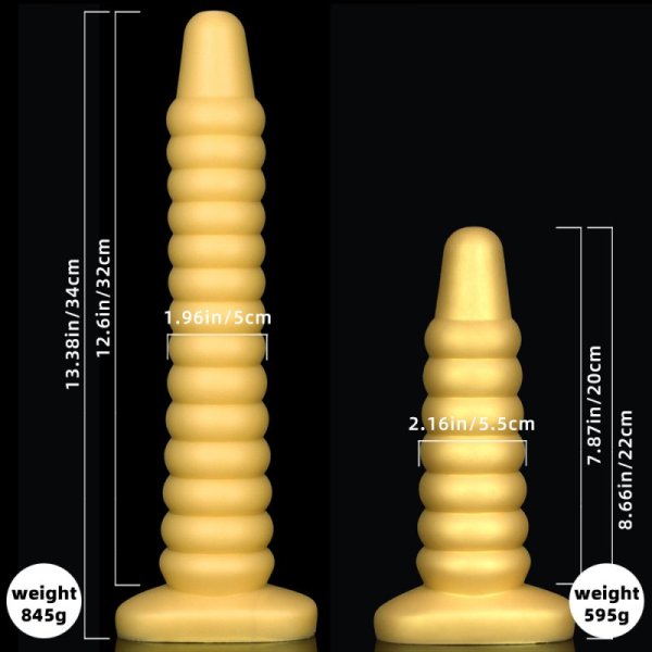(image for) Golden Big Worm Anal Beads