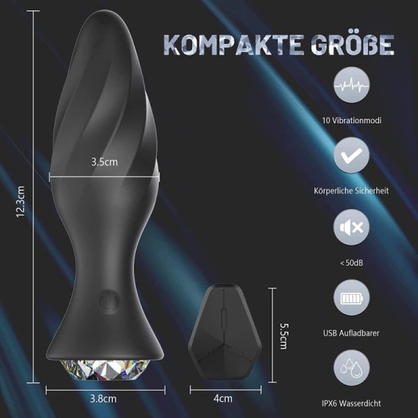 (image for) Vibrating Jewelry Butt Plug with APP Control
