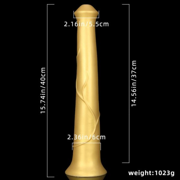 (image for) Super Long Horse Dildo With Suction Cup - Golden