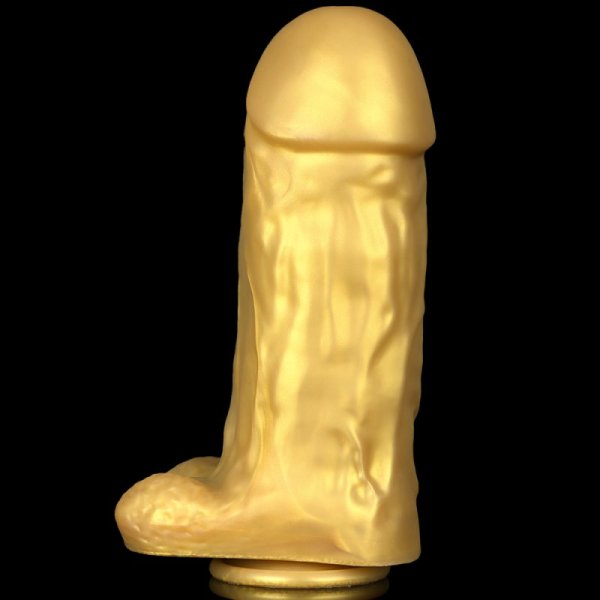 (image for) Lifelike 9.9"/25 cm Realistic Dildo - Golden