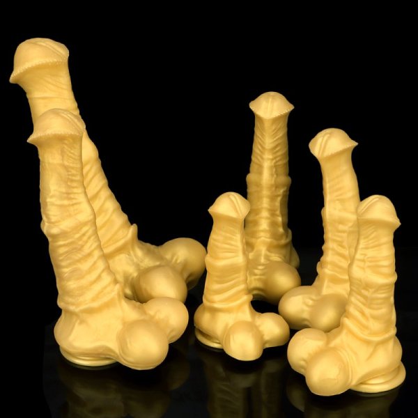 (image for) Big Golden Thick Horse Penis Dildo