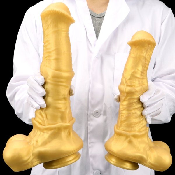 (image for) Big Golden Thick Horse Penis Dildo
