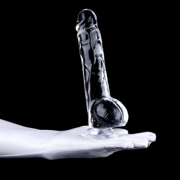 (image for) Clear Realistic Dildo with Balls 9.2 Inch