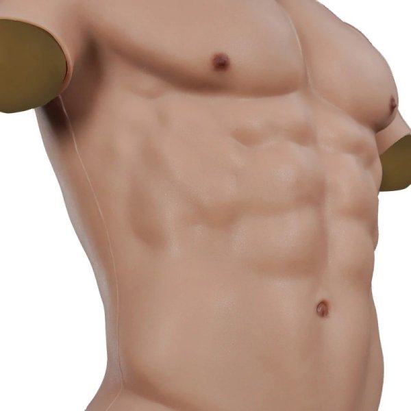 (image for) Fake Muscle Silicone Male Chest Half Body Suit