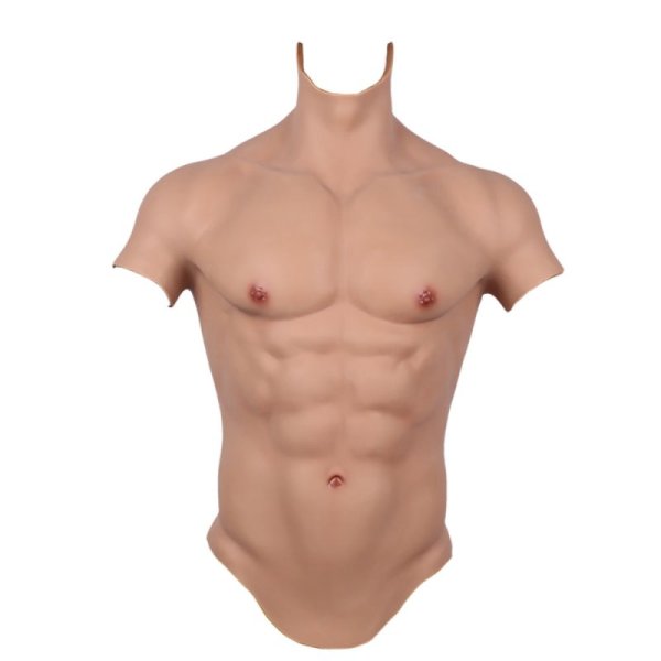 (image for) Fake Muscle Silicone Male Chest Half Body Suit