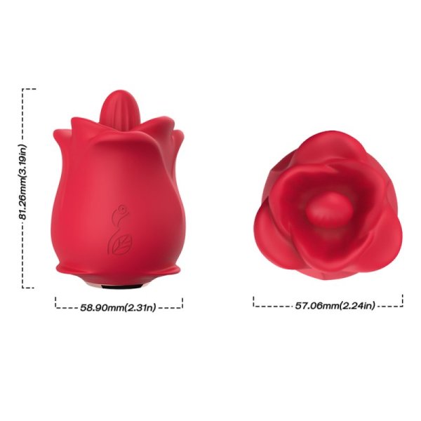 (image for) Rose-Shaped Clitoral Vibrator With Tongue