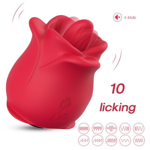 (image for) Rose-Shaped Clitoral Vibrator With Tongue