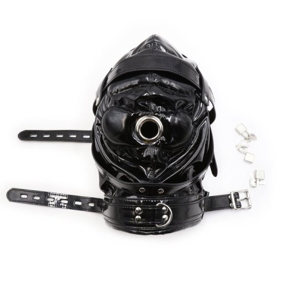 (image for) Blindfolded Hood With Mouth Hole - Matte