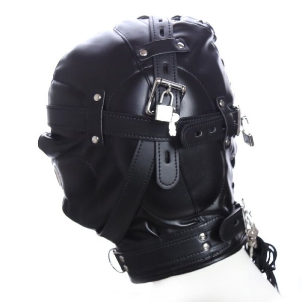 (image for) Blindfolded Hood With Mouth Hole - Matte