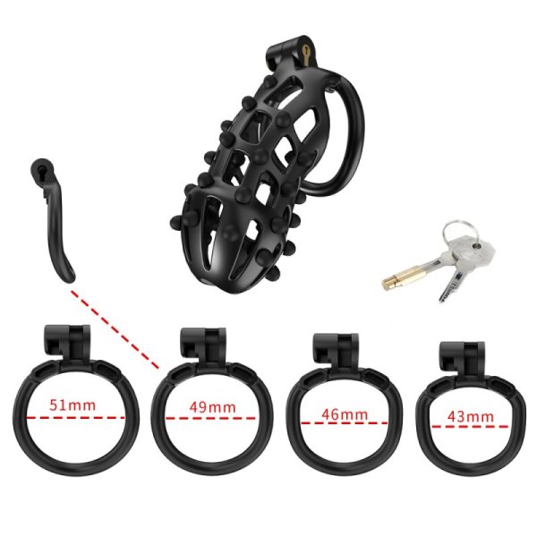 (image for) Cobra Male Chastity Cage Removable Spikes