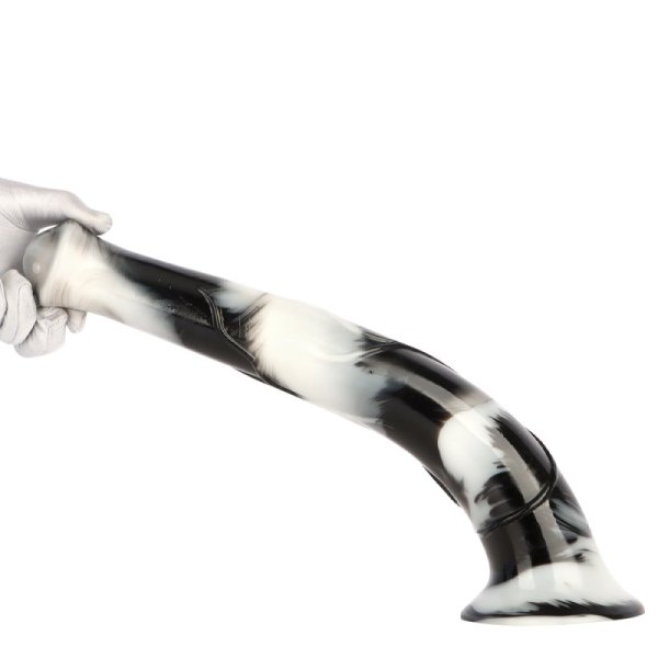 (image for) Black and White Silicone Horse Dildo 01