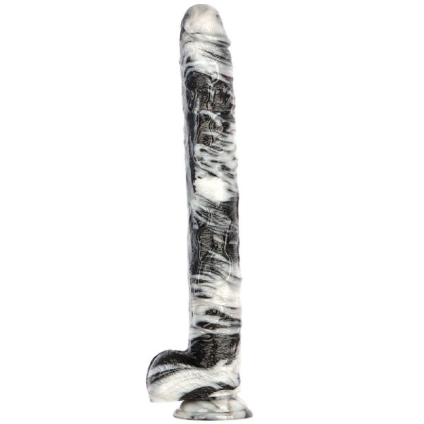 (image for) Black and White PVC Realistic Dildo 03