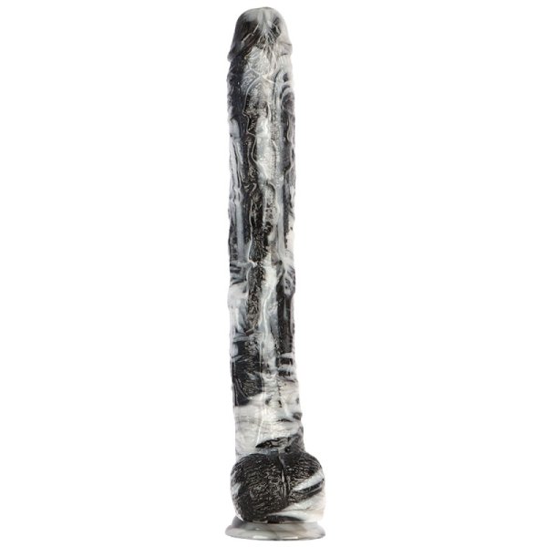 (image for) Black and White PVC Realistic Dildo 03